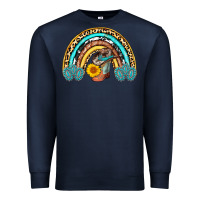 Navy cowboy boots and hat rainbow Premium Sweatshirt - AdoDesignShop