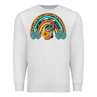 Oatmeal Heather cowboy boots and hat rainbow Premium Sweatshirt - AdoDesignShop