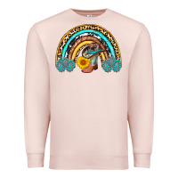 Pale Pink cowboy boots and hat rainbow Premium Sweatshirt - AdoDesignShop