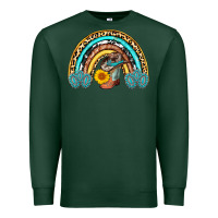 Sports Green cowboy boots and hat rainbow Premium Sweatshirt - AdoDesignShop