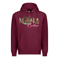 Burgundy Mama bear with daisy Premium Hoodie - RanaPortraitStore