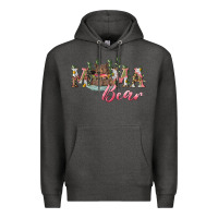 Charcoal Heather Mama bear with daisy Premium Hoodie - RanaPortraitStore