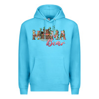 Ocean Blue Mama bear with daisy Premium Hoodie - RanaPortraitStore