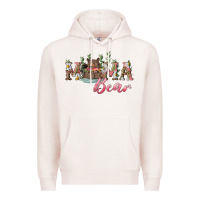 Pale Pink Mama bear with daisy Premium Hoodie - RanaPortraitStore