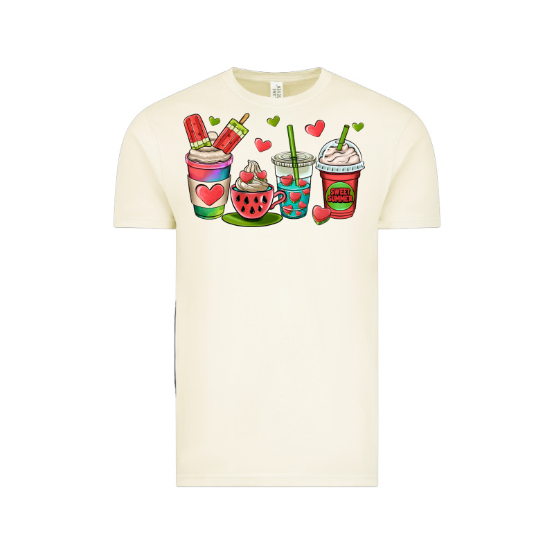 Watermelon Summer Coffee Cups Vintage Tee by OliviaCreatesArt | Teevron