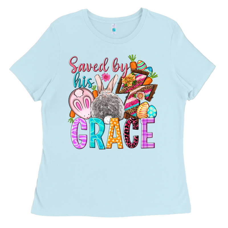 Saved By His Grace Easter Day Ladies Tee by HowdyJamesFarm | Teevron