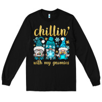 Black chillin' with my gnomies Long Sleeve Tee - BundleAndBundleShop