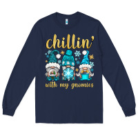 Navy chillin' with my gnomies Long Sleeve Tee - BundleAndBundleShop