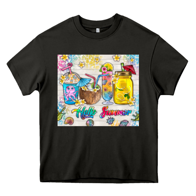 Hello Summer Coffee Cups Heavy Core Tee by TumblerDesignByShophia | Teevron