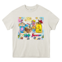 Cream hello summer coffee cups Heavy Core Tee - TumblerDesignByShophia
