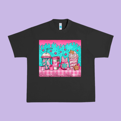 Pink Christmas Coffee Urban Heavy Tee Designed By Jasminsmagicworld