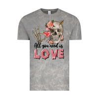 Cloud Rock Skull all you need is love Vintage Tee - FaDigitalArtStudio