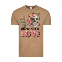 Vintage Coffee Skull all you need is love Vintage Tee - FaDigitalArtStudio