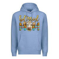 Colony Blue Western Blessed Mom Charolais Bull Mother's Day Premium Hoodie - LillyAllenDesigns