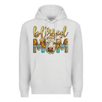 Dove Grey Western Blessed Mom Charolais Bull Mother's Day Premium Hoodie - LillyAllenDesigns