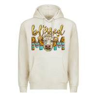 Oatmeal Heather Western Blessed Mom Charolais Bull Mother's Day Premium Hoodie - LillyAllenDesigns