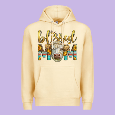 Western Blessed Mom Charolais Bull Mother's Day Premium Hoodie Designed By Lillyallendesigns