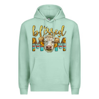 Seafoam Western Blessed Mom Charolais Bull Mother's Day Premium Hoodie - LillyAllenDesigns
