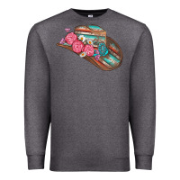Charcoal Heather cowboy hat Premium Sweatshirt - AdoDesignShop