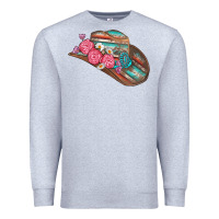 Heather Grey cowboy hat Premium Sweatshirt - AdoDesignShop