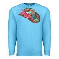 Ocean Blue cowboy hat Premium Sweatshirt - AdoDesignShop