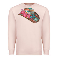 Pale Pink cowboy hat Premium Sweatshirt - AdoDesignShop