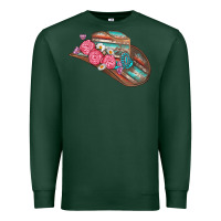 Sports Green cowboy hat Premium Sweatshirt - AdoDesignShop