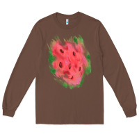 Chestnut watermelon glitter watercolor brushstrokes patch Long Sleeve Tee - RanaPortraitStore