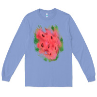 Colony Blue watermelon glitter watercolor brushstrokes patch Long Sleeve Tee - RanaPortraitStore