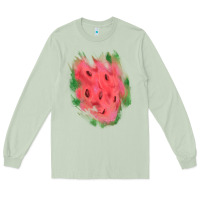 Matcha watermelon glitter watercolor brushstrokes patch Long Sleeve Tee - RanaPortraitStore