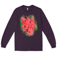 Plum watermelon glitter watercolor brushstrokes patch Long Sleeve Tee - RanaPortraitStore