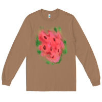 Toasted Coconut watermelon glitter watercolor brushstrokes patch Long Sleeve Tee - RanaPortraitStore