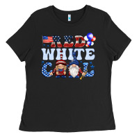 Red White Cool With Gnomies 4th Of July Ladies Tee | Teevron
