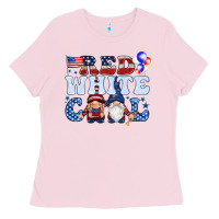 Bubblegum Pink Red white cool with gnomies 4th of july Ladies Tee - HowdyJamesFarm