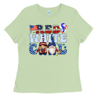 Matcha Red white cool with gnomies 4th of july Ladies Tee - HowdyJamesFarm