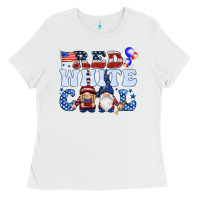 White Red white cool with gnomies 4th of july Ladies Tee - HowdyJamesFarm