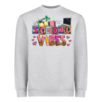 Heather Grey school vibes Heavyweight Sweatshirt - AdoDesignShop