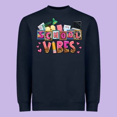 School Vibes Heavyweight Sweatshirt Designed By Adodesignshop