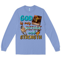 Colony Blue God Is Our Refuge And Strength Long Sleeve Tee - BundleAndBundleShop