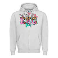 Dove Grey ekg tech Zipper Hoodie - AdoDesignShop