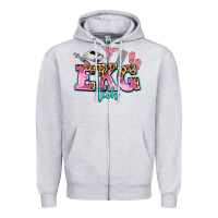 Heather Grey ekg tech Zipper Hoodie - AdoDesignShop