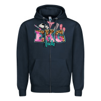 Navy ekg tech Zipper Hoodie - AdoDesignShop