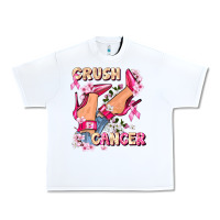 White Crush Breast Cancer Urban Heavy Tee - FaDigitalArtStudio