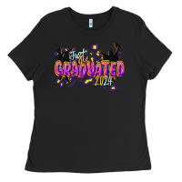 Black just graduated 2024 Ladies Tee - CowGirlArtShop