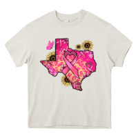 Cream Texas map Cancer Heavy Core Tee - HowdyJamesFarm