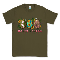 Army Green Happy Easter With Western Eggs And Sunflowers Classic Tee - RanaPortraitStore