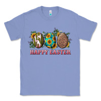 Colony Blue Happy Easter With Western Eggs And Sunflowers Classic Tee - RanaPortraitStore