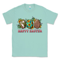 Seafoam Happy Easter With Western Eggs And Sunflowers Classic Tee - RanaPortraitStore