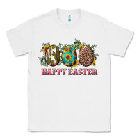 White Happy Easter With Western Eggs And Sunflowers Classic Tee - RanaPortraitStore