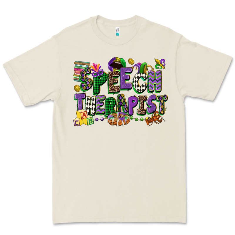 Speech Therapist Mardi Gras Cowgirl Premium Tee by CowGirlArtShop | Teevron